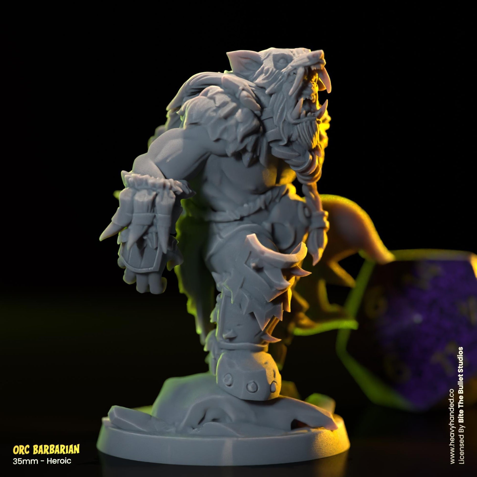Orc Barbarian | Bite the Bullet | Tabletop RPG and D&D Fantasy Miniature