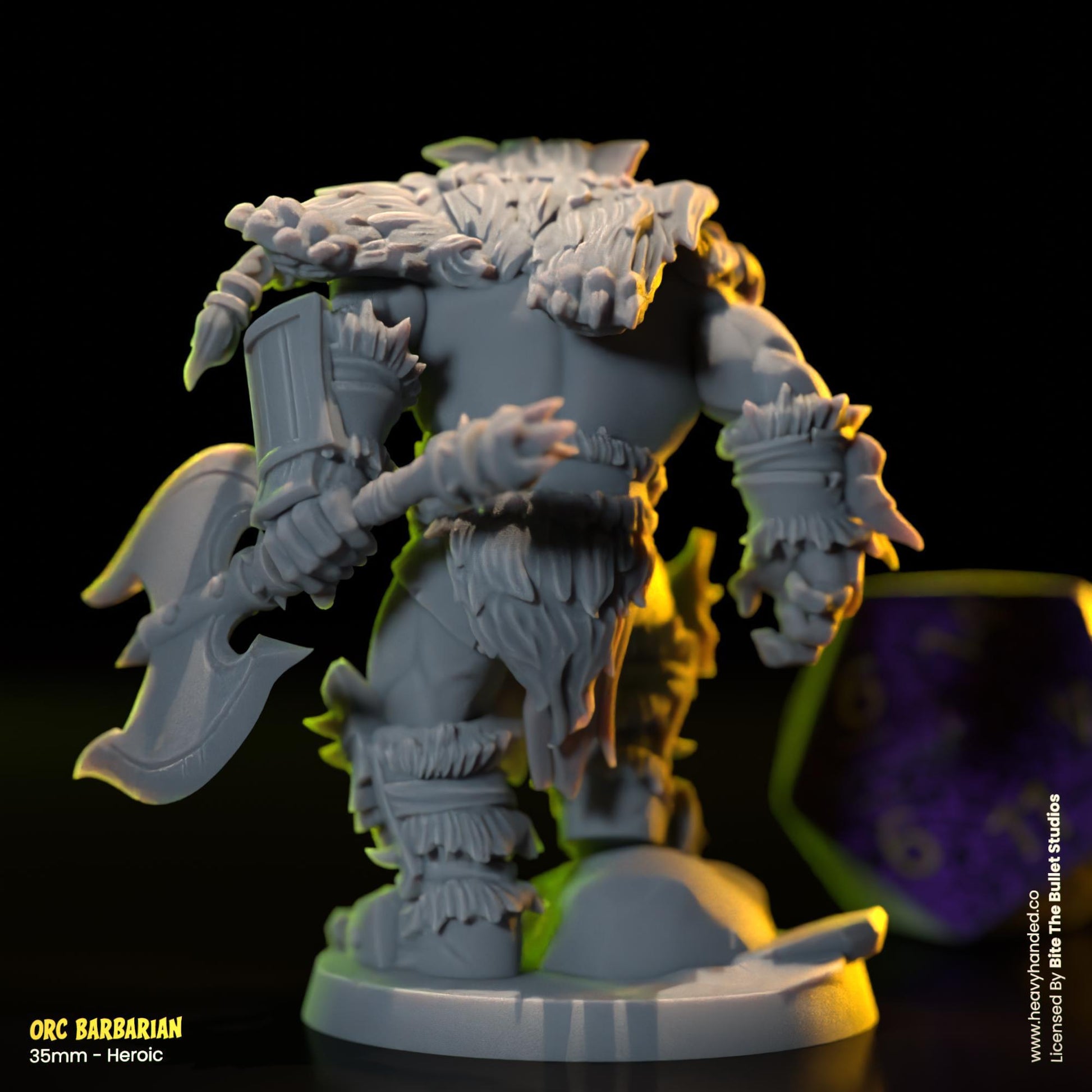 Orc Barbarian | Bite the Bullet | Tabletop RPG and D&D Fantasy Miniature