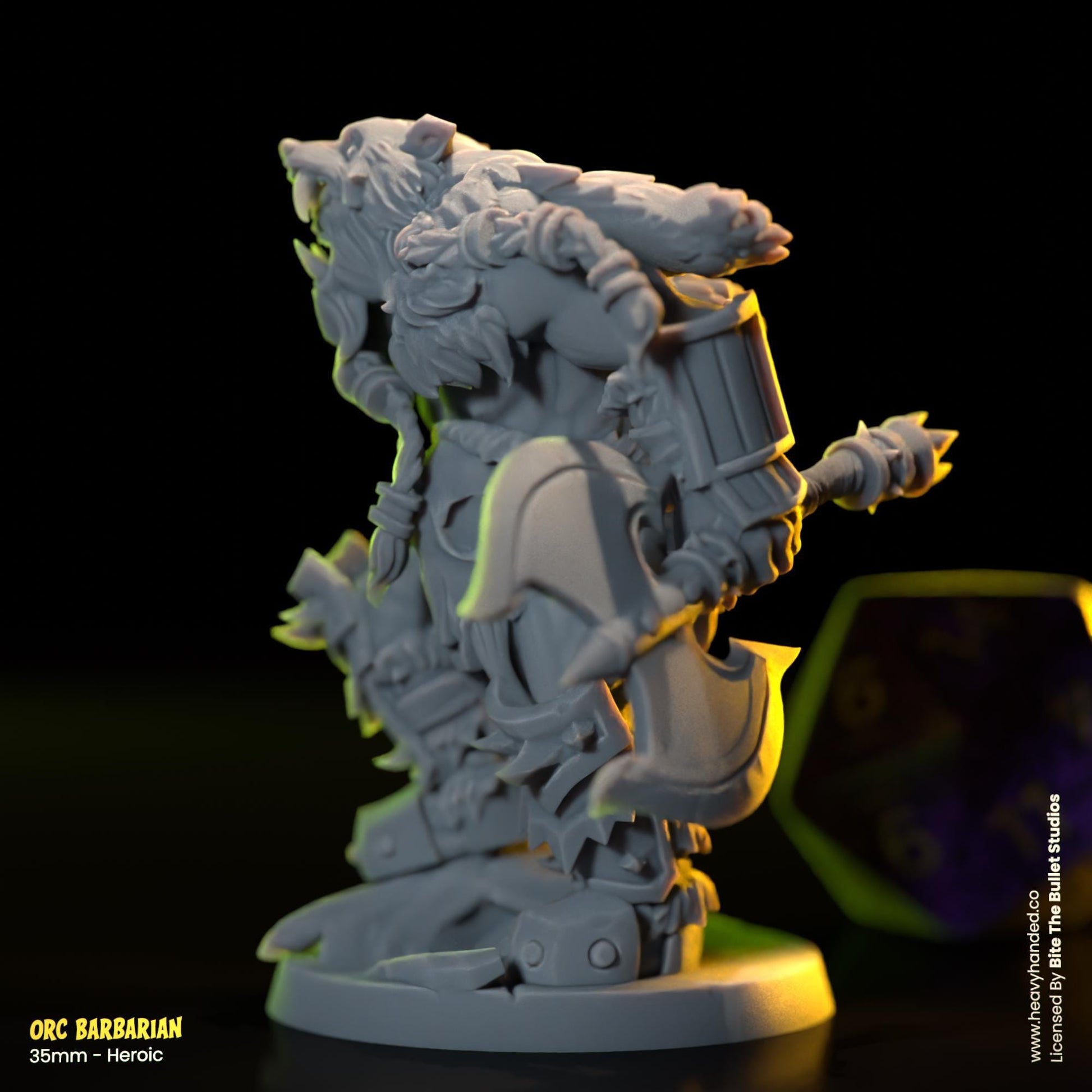 Orc Barbarian | Bite the Bullet | Tabletop RPG and D&D Fantasy Miniature