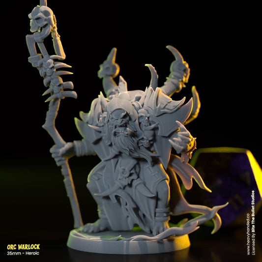 Orc Warlock | Bite the Bullet | Orcs | Tabletop RPG and D&D Fantasy Miniature