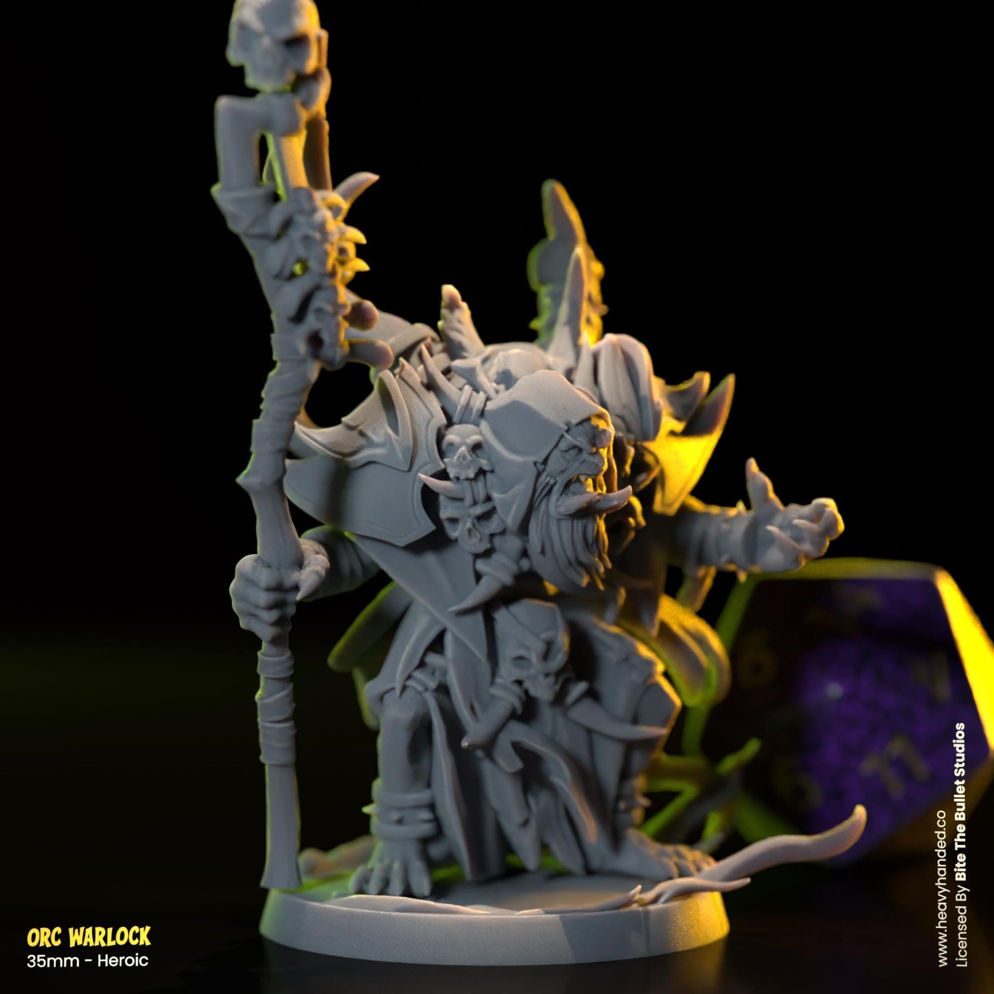 Orc Warlock | Bite the Bullet | Orcs | Tabletop RPG and D&D Fantasy Miniature