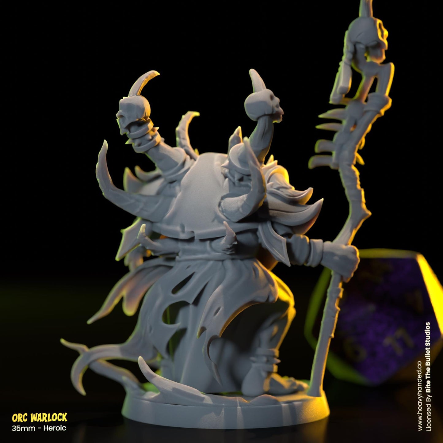 Orc Warlock | Bite the Bullet | Orcs | Tabletop RPG and D&D Fantasy Miniature