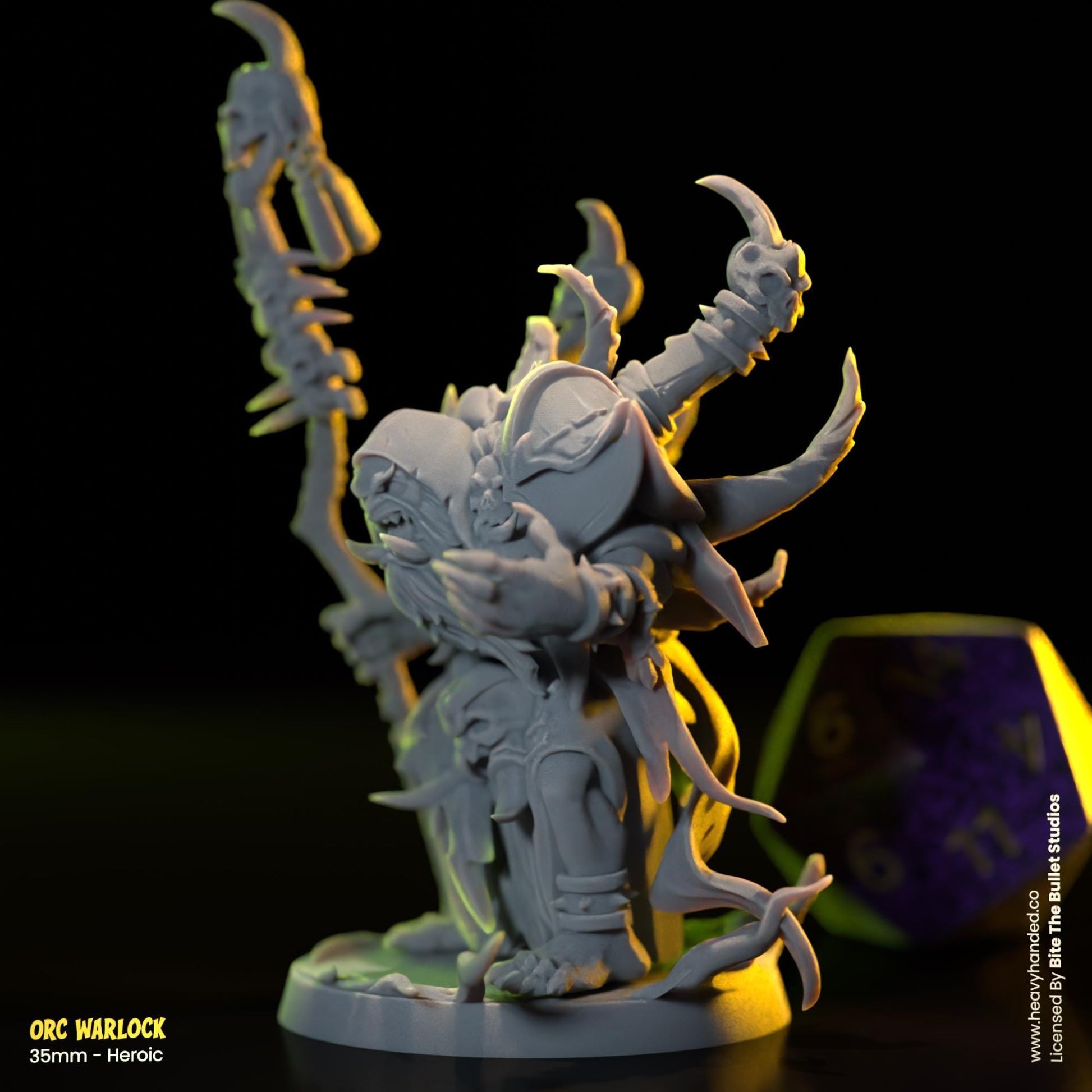 Orc Warlock | Bite the Bullet | Orcs | Tabletop RPG and D&D Fantasy Miniature