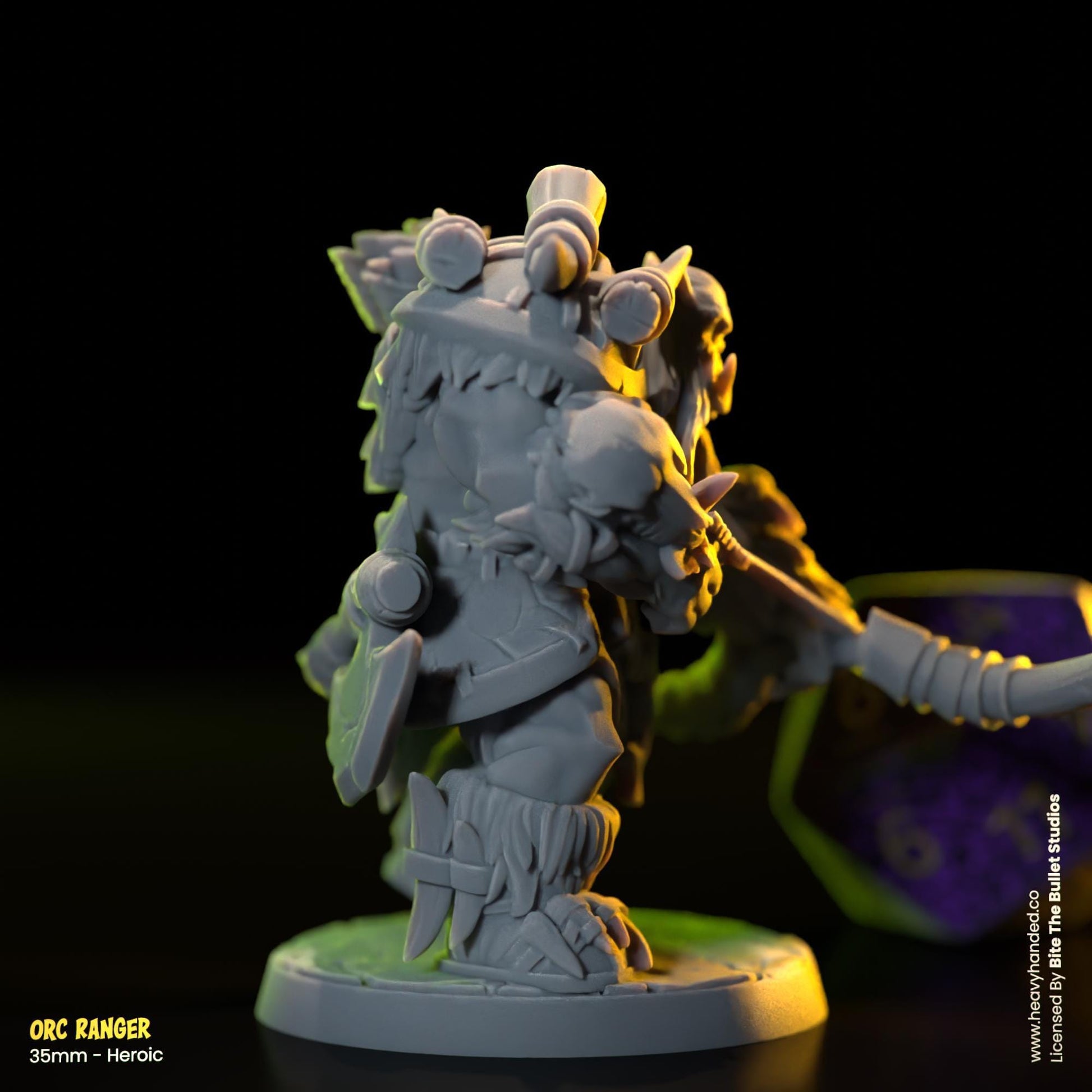 Orc Ranger and Bear Companion | Bite the Bullet | Orcs | Tabletop RPG and D&D Fantasy Miniature