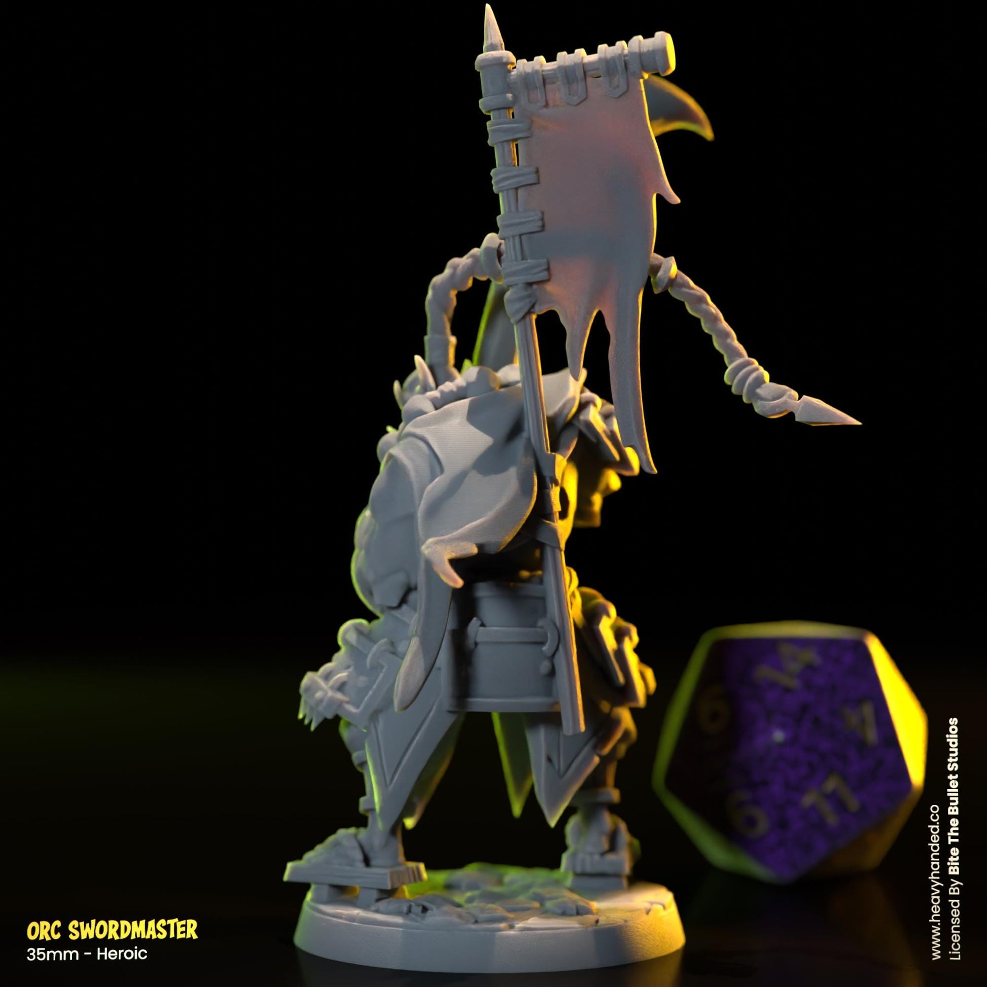 Orce Swordmaster | Bite the Bullet | Orcs | Tabletop RPG and D&D Fantasy Miniature