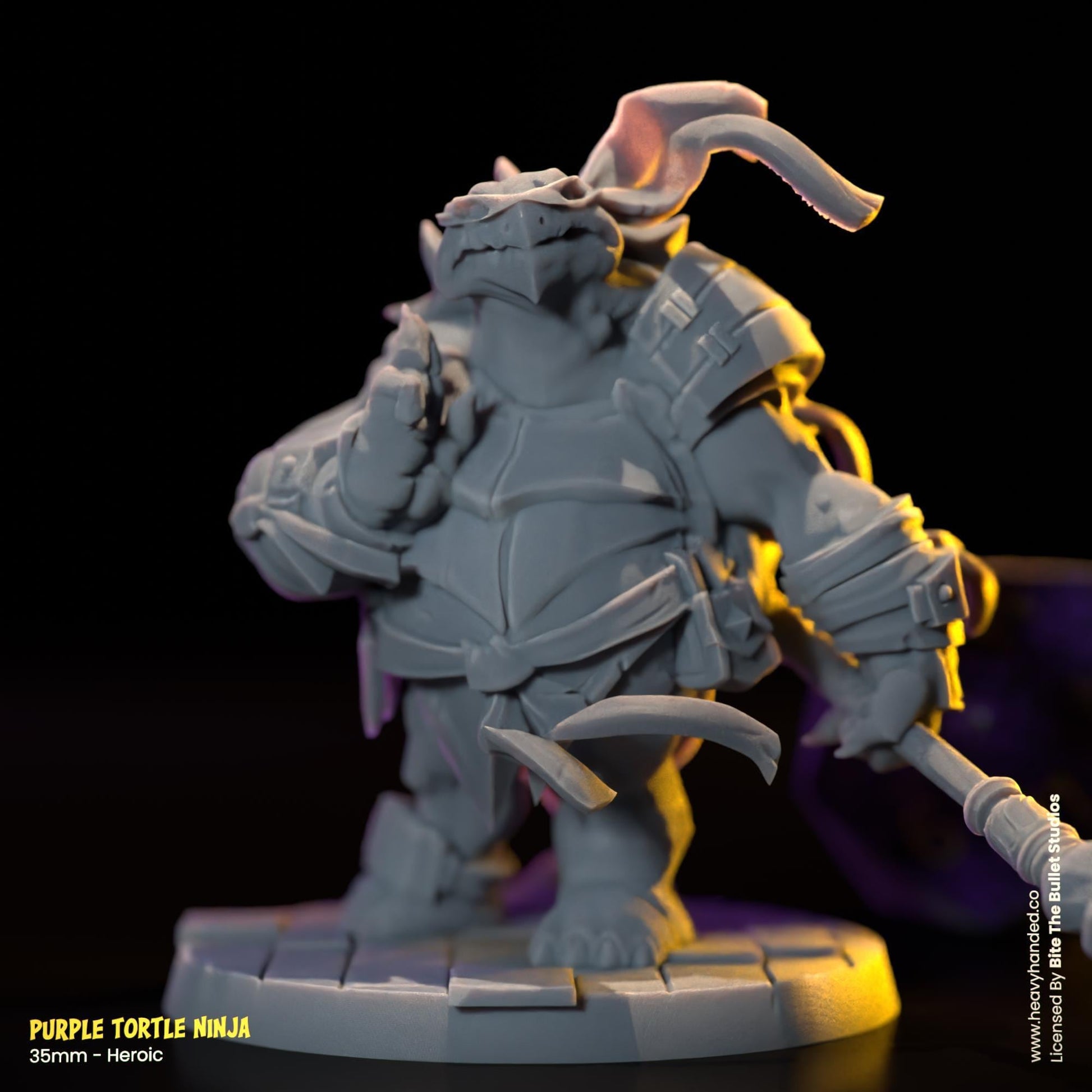 Purple Ninja Tortle (Bo Staff) | Bite the Bullet | Fantasy Miniature | TMNT-Inspired Model | Donatello | D&D | TTRPG | RPG Model