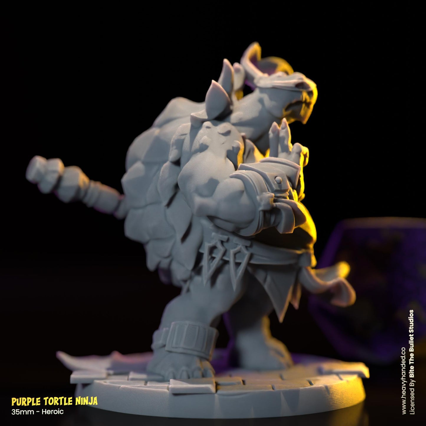 Purple Ninja Tortle (Bo Staff) | Bite the Bullet | Fantasy Miniature | TMNT-Inspired Model | Donatello | D&D | TTRPG | RPG Model