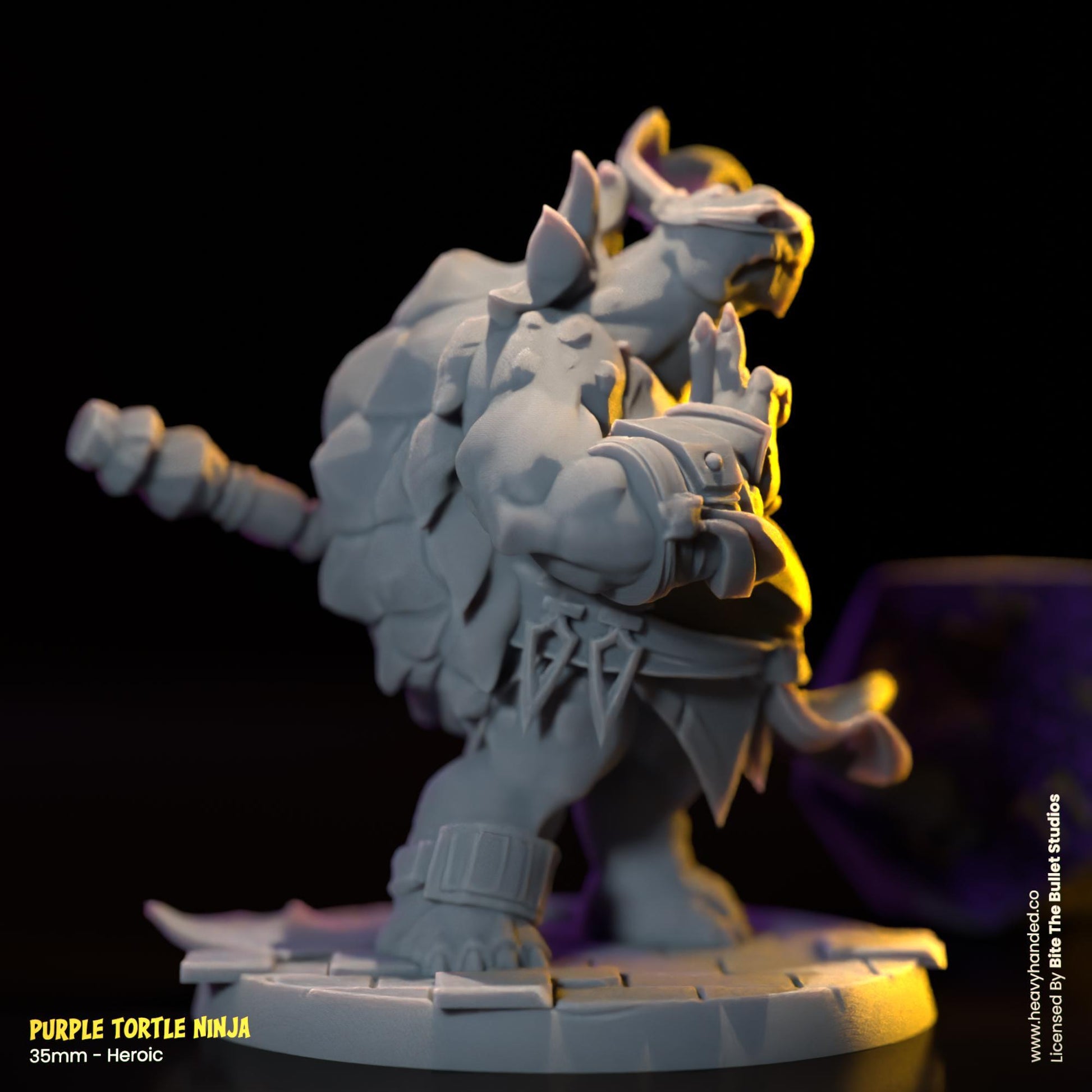 Purple Ninja Tortle (Bo Staff) | Bite the Bullet | Fantasy Miniature | TMNT-Inspired Model | Donatello | D&D | TTRPG | RPG Model