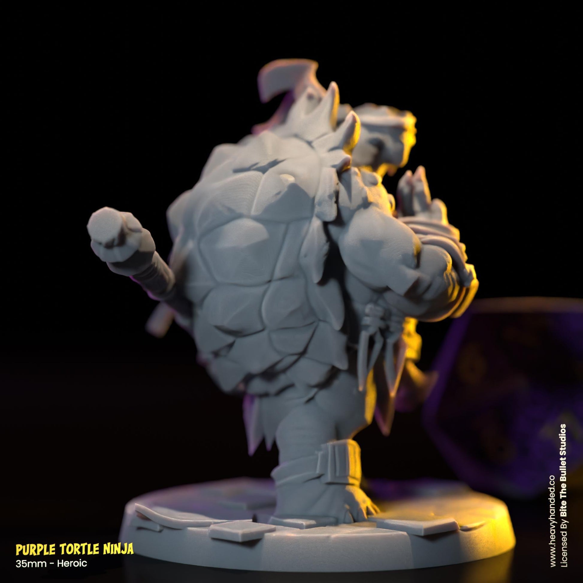 Purple Ninja Tortle (Bo Staff) | Bite the Bullet | Fantasy Miniature | TMNT-Inspired Model | Donatello | D&D | TTRPG | RPG Model