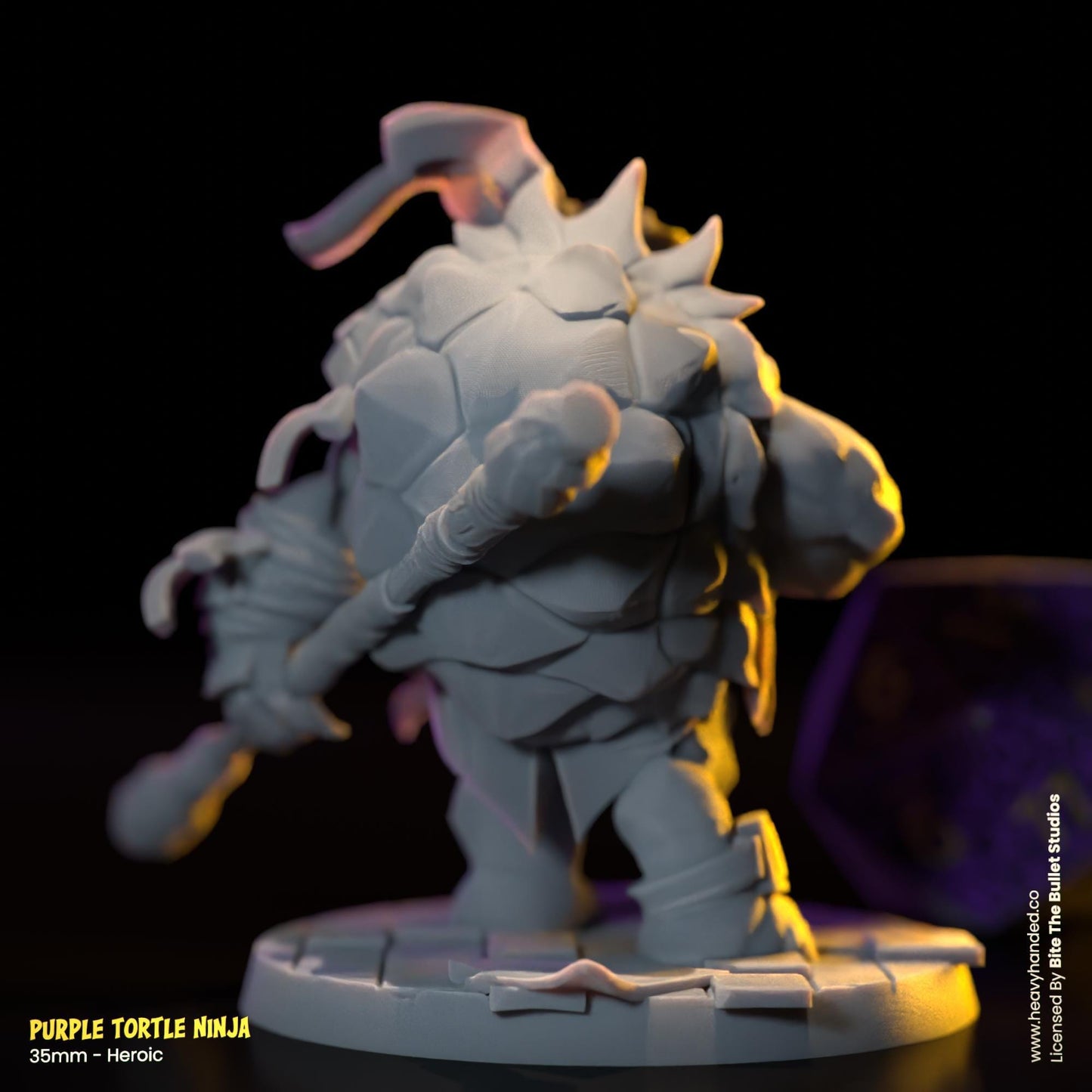 Purple Ninja Tortle (Bo Staff) | Bite the Bullet | Fantasy Miniature | TMNT-Inspired Model | Donatello | D&D | TTRPG | RPG Model