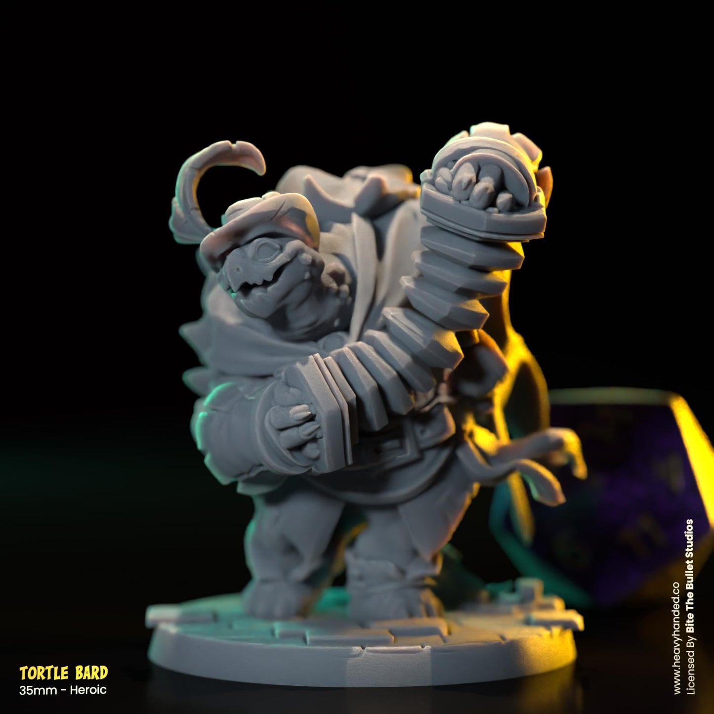 Tortle Bard Miniature | Dungeons and Dragons Mini RPG Tabletop Miniature DnD Painting Pathfinder 5e DnD | BtB