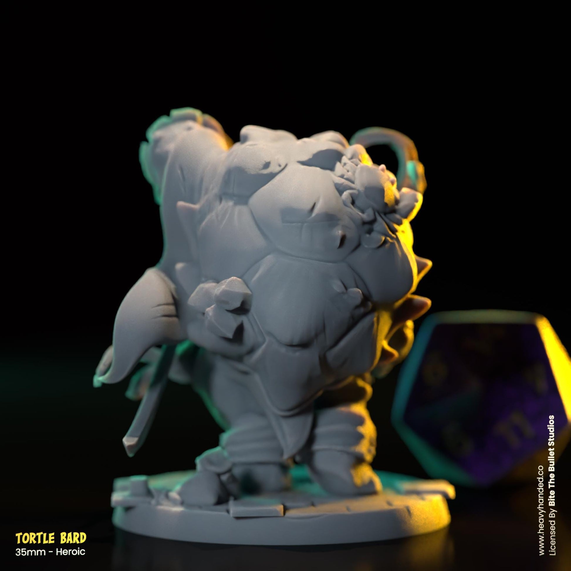 Tortle Bard Miniature | Dungeons and Dragons Mini RPG Tabletop Miniature DnD Painting Pathfinder 5e DnD | BtB