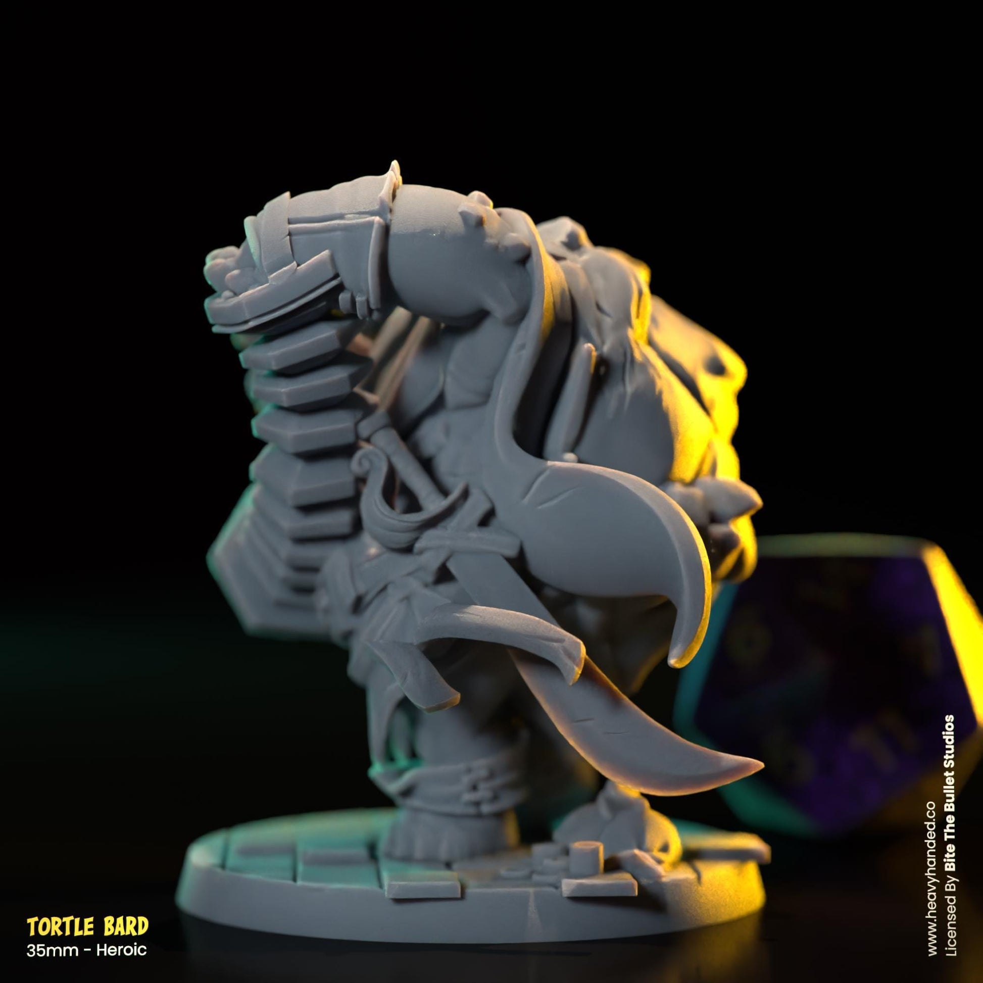 Tortle Bard Miniature | Dungeons and Dragons Mini RPG Tabletop Miniature DnD Painting Pathfinder 5e DnD | BtB