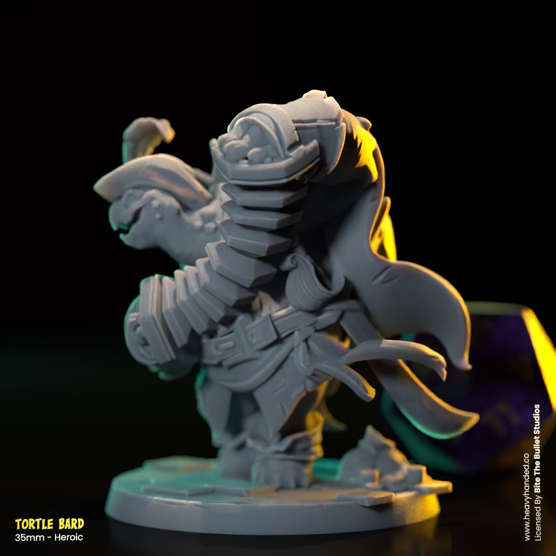 Tortle Bard Miniature | Dungeons and Dragons Mini RPG Tabletop Miniature DnD Painting Pathfinder 5e DnD | BtB