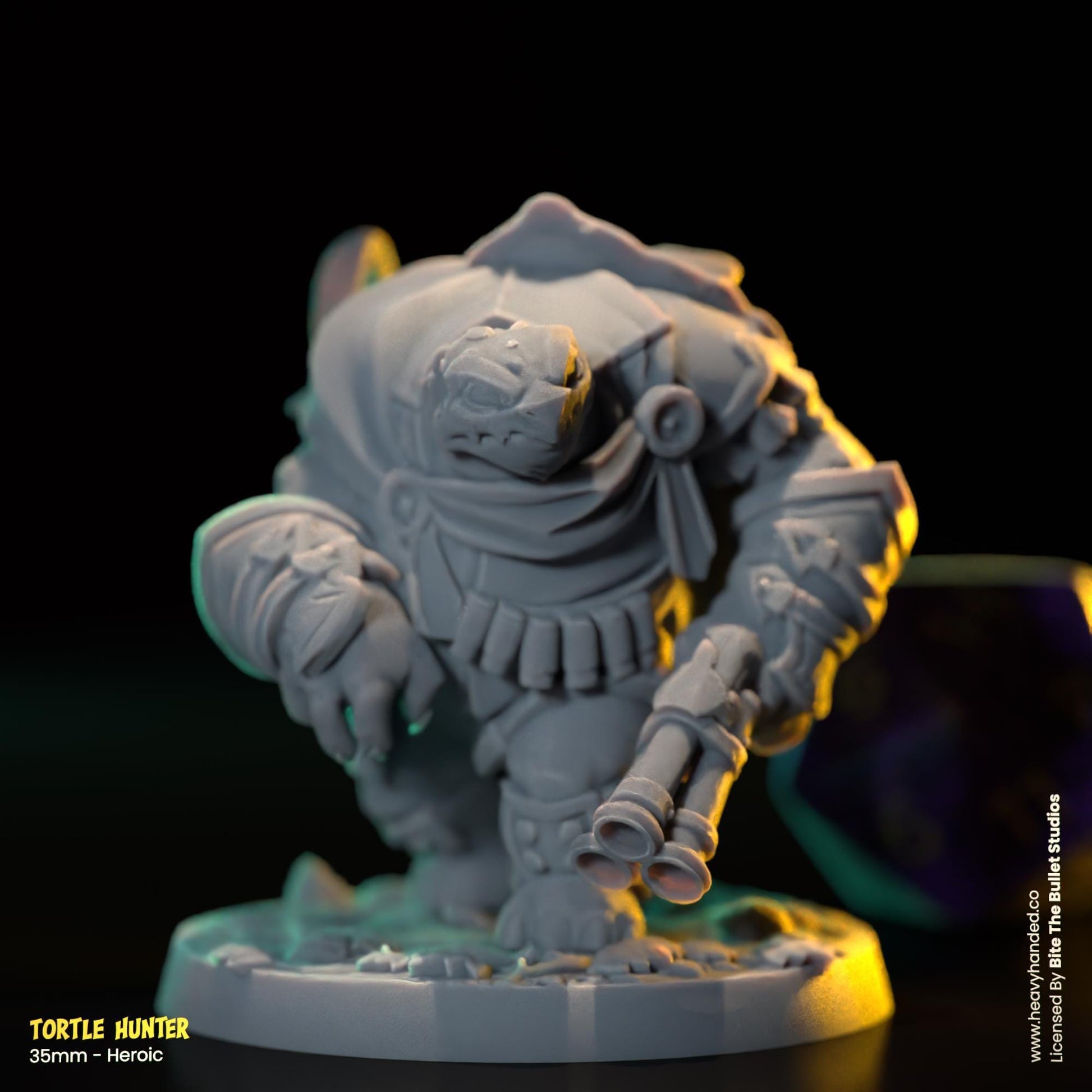 Tortle Hunter Miniature | Dungeons and Dragons Mini RPG Tabletop Miniature DnD Painting Pathfinder 5e DnD | BtB