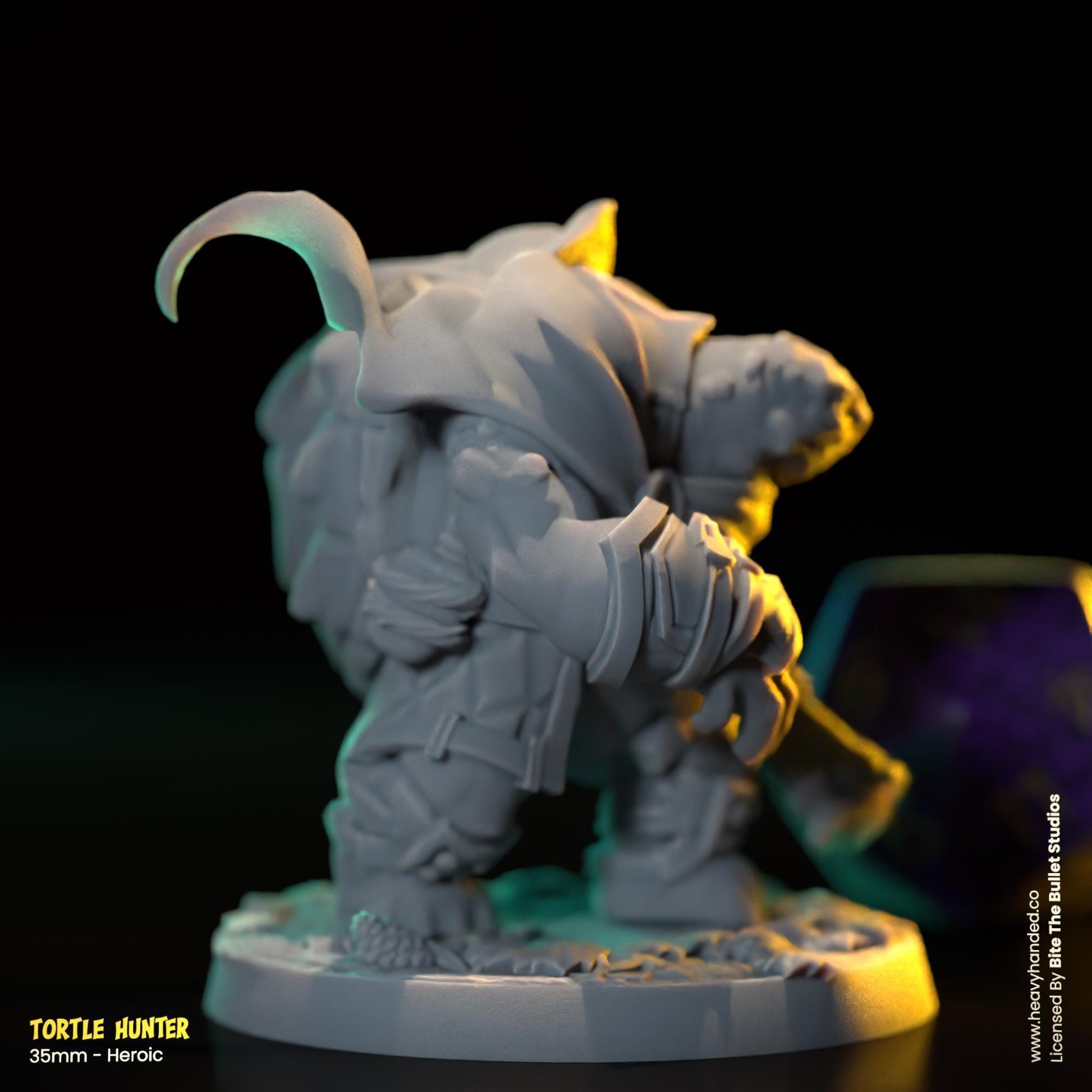 Tortle Hunter Miniature | Dungeons and Dragons Mini RPG Tabletop Miniature DnD Painting Pathfinder 5e DnD | BtB