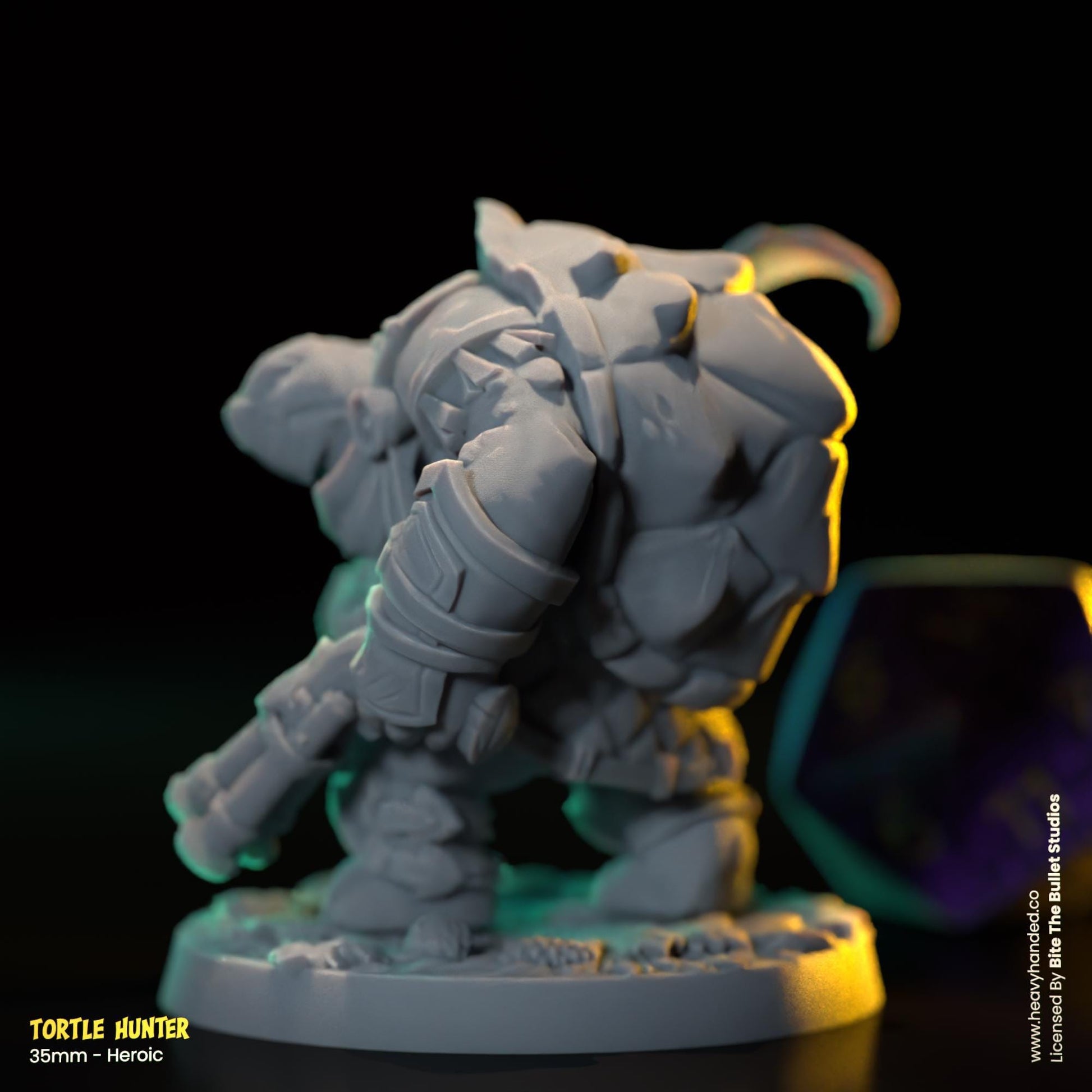 Tortle Hunter Miniature | Dungeons and Dragons Mini RPG Tabletop Miniature DnD Painting Pathfinder 5e DnD | BtB
