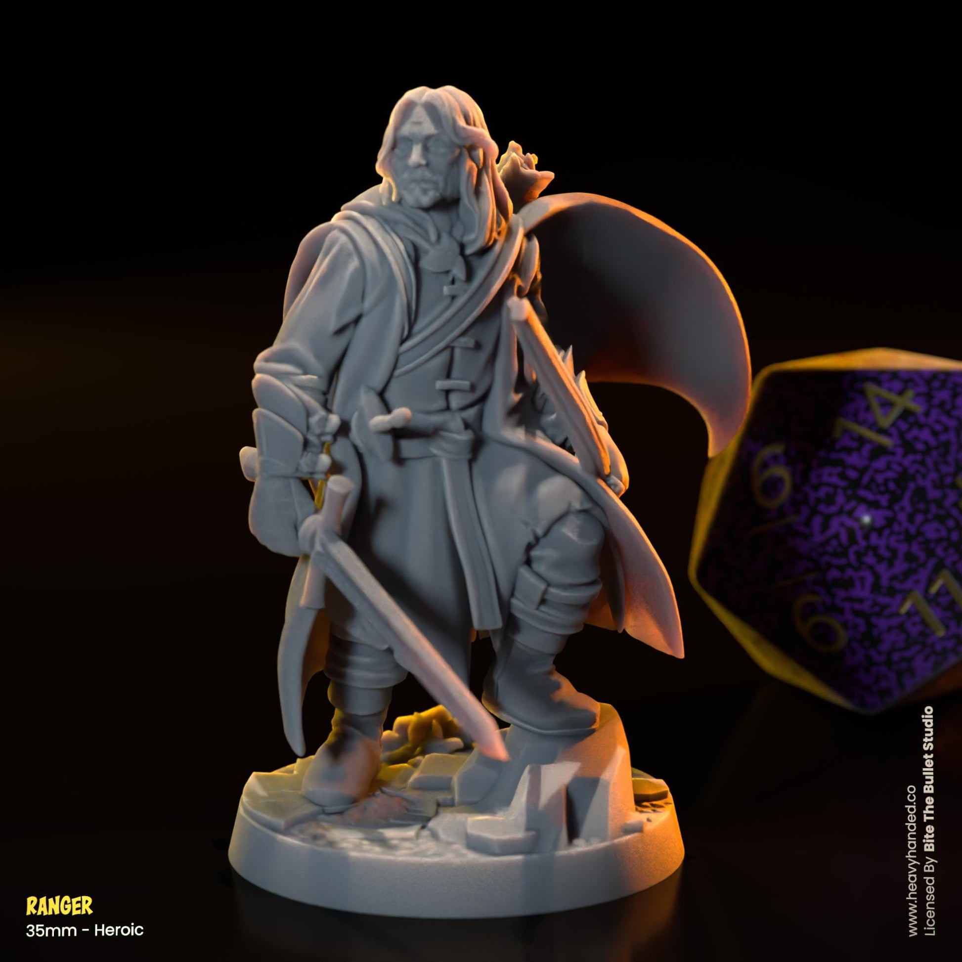 Aragorn Ranger Miniature | Heroic 32 mm Figure for DND
