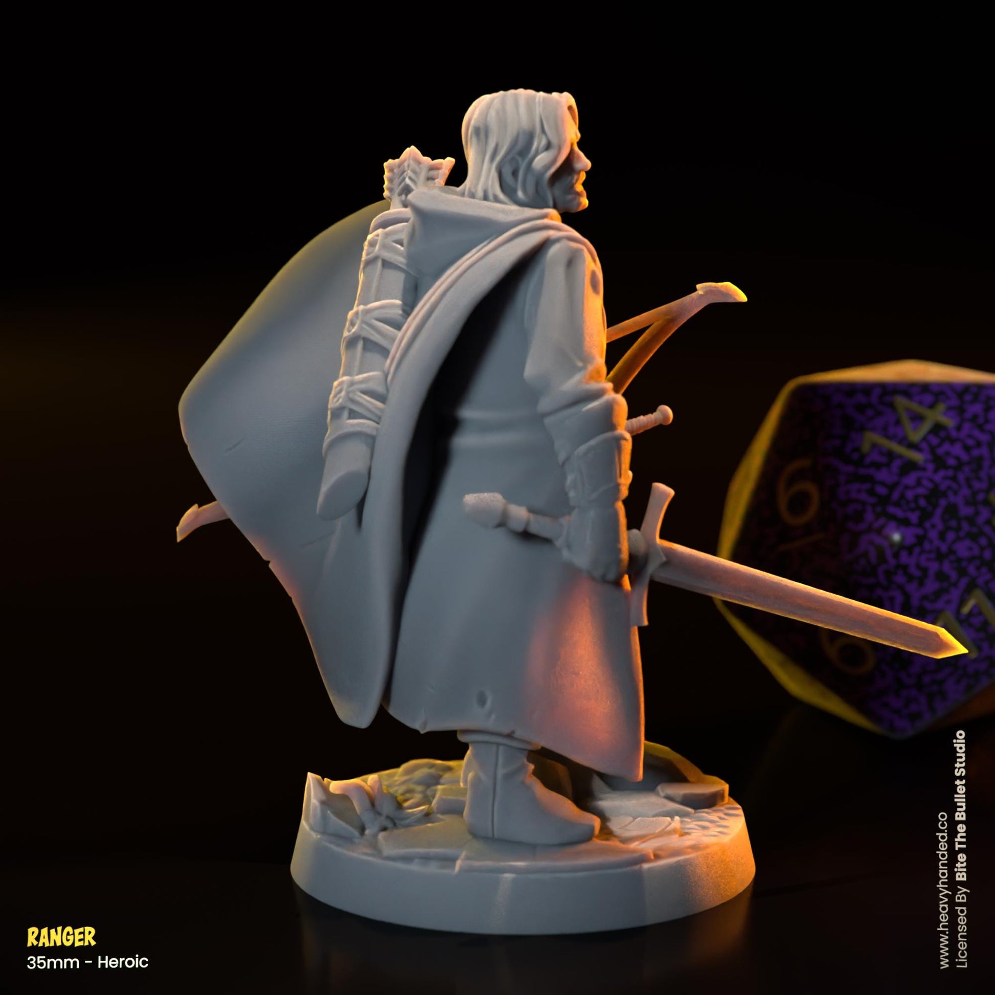 Aragorn Ranger Miniature | Heroic 32 mm Figure for DND