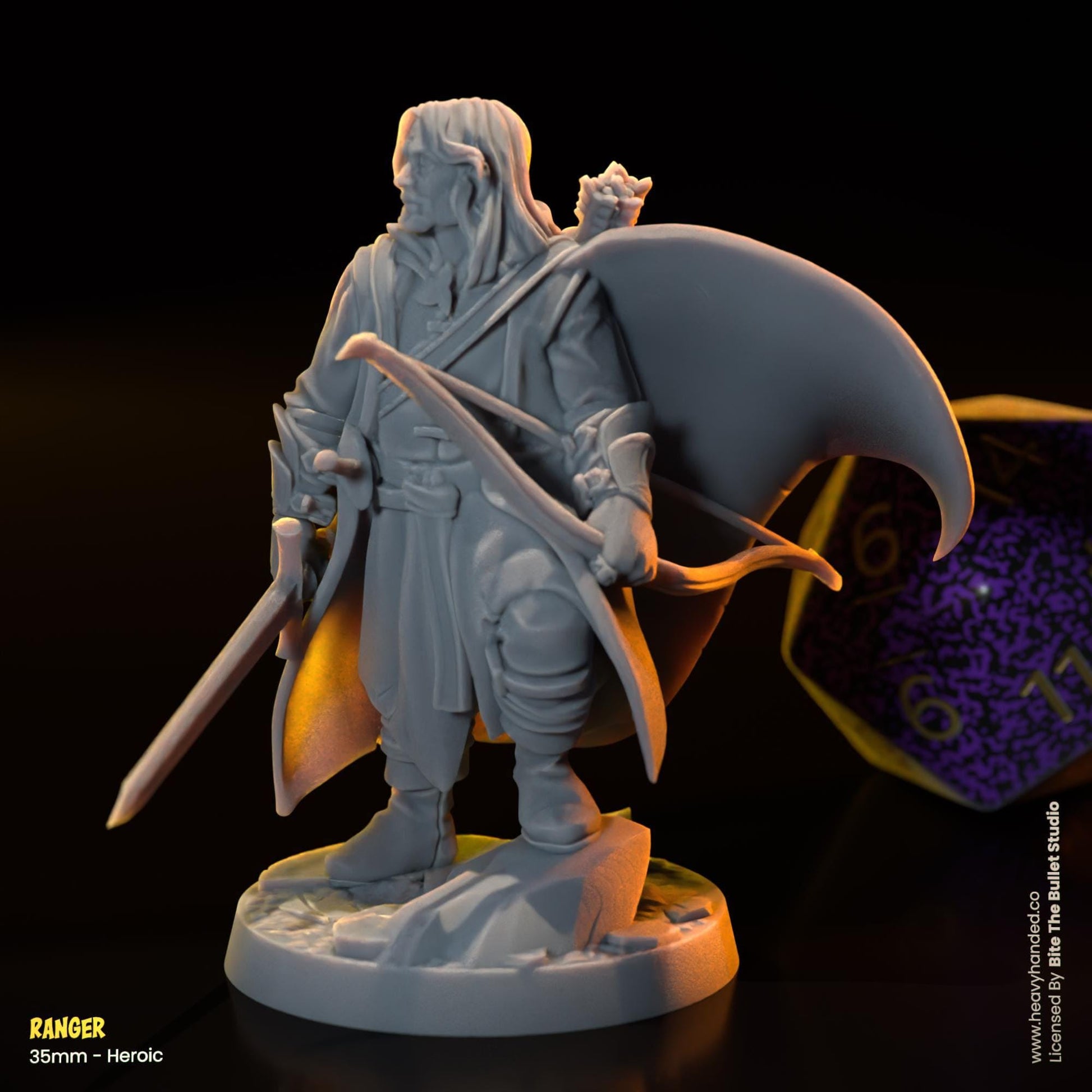 Aragorn Ranger Miniature | Heroic 32 mm Figure for DND