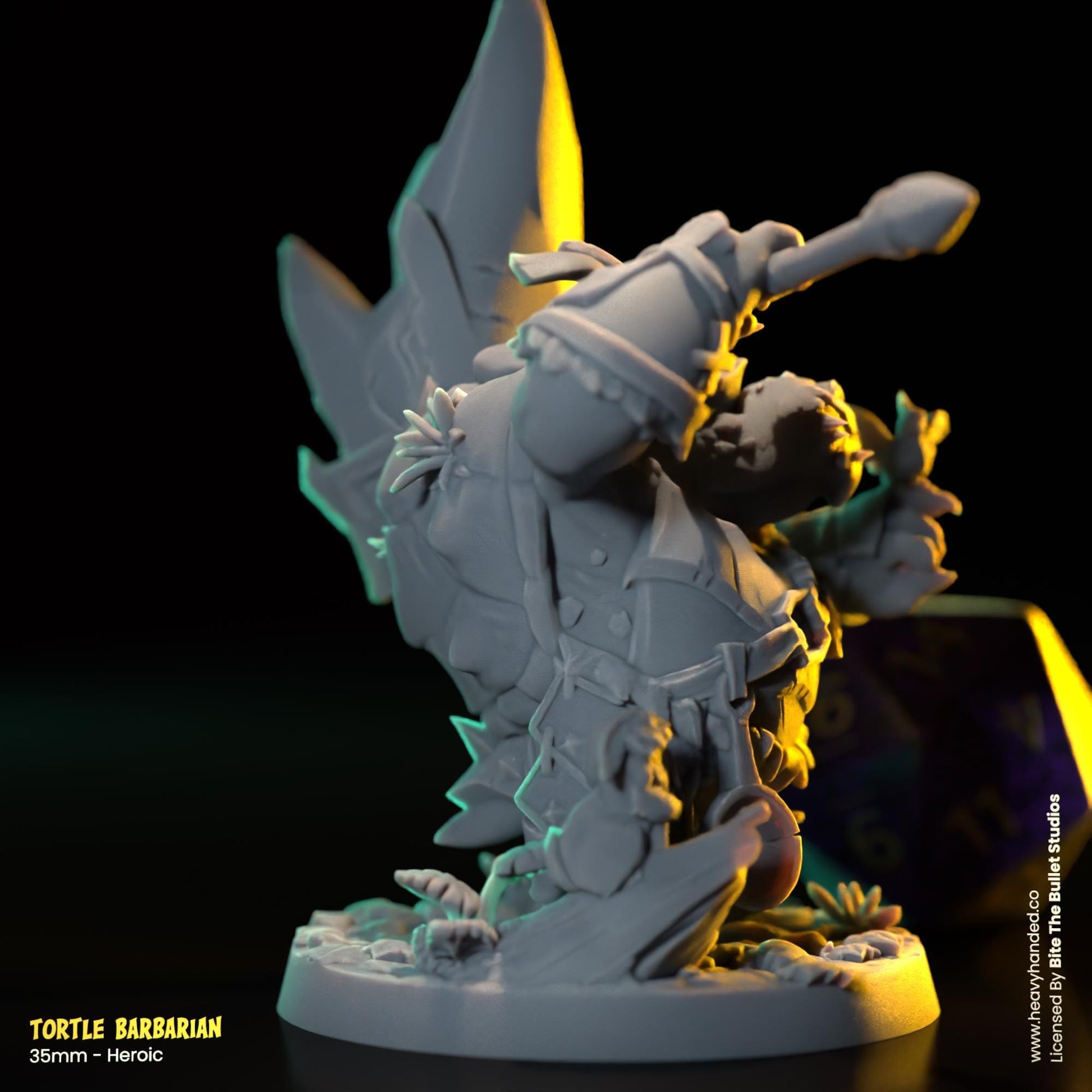 Tortle Barbarian Miniature | Dungeons and Dragons Mini RPG Tabletop Miniature DnD Painting Pathfinder 5e DnD | BtB