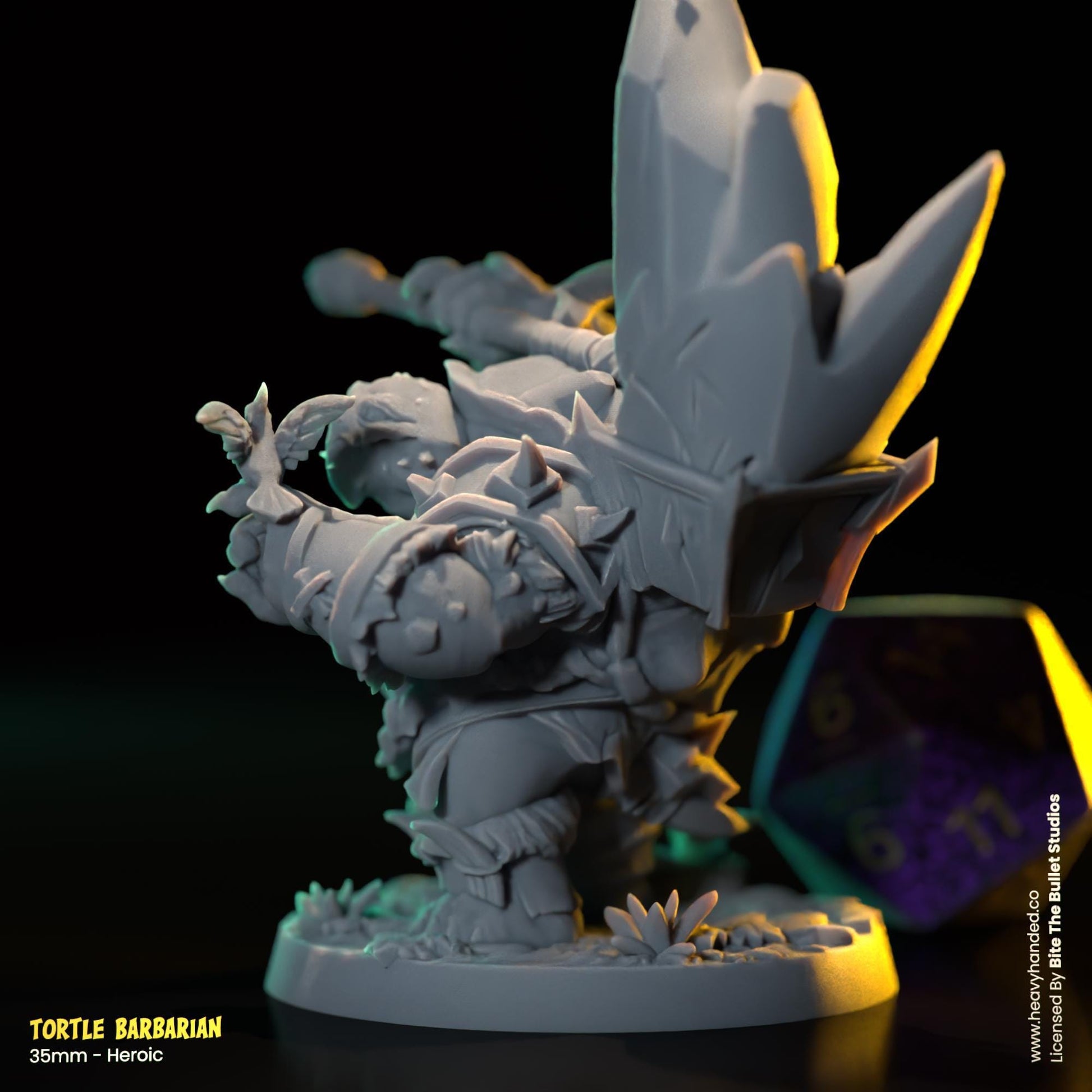 Tortle Barbarian Miniature | Dungeons and Dragons Mini RPG Tabletop Miniature DnD Painting Pathfinder 5e DnD | BtB