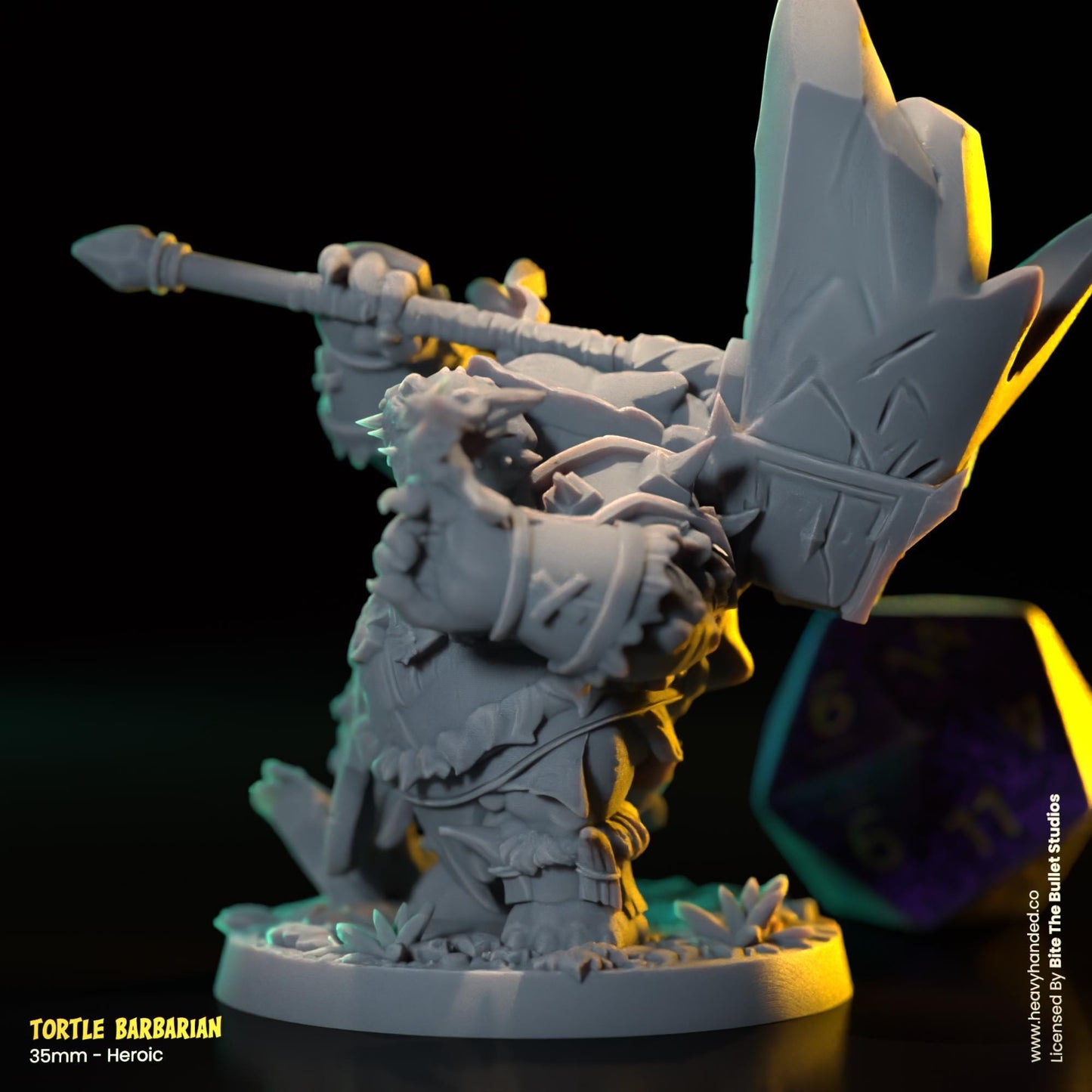 Tortle Barbarian Miniature | Dungeons and Dragons Mini RPG Tabletop Miniature DnD Painting Pathfinder 5e DnD | BtB