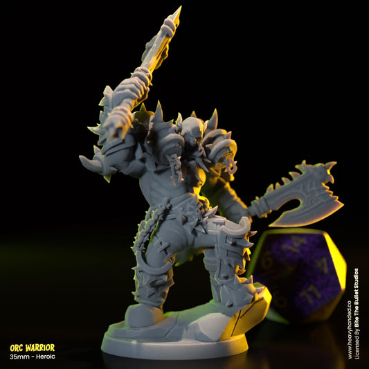 Orc Warrior | Bite the Bullet | Orcs | Tabletop RPG and D&D Fantasy Miniature