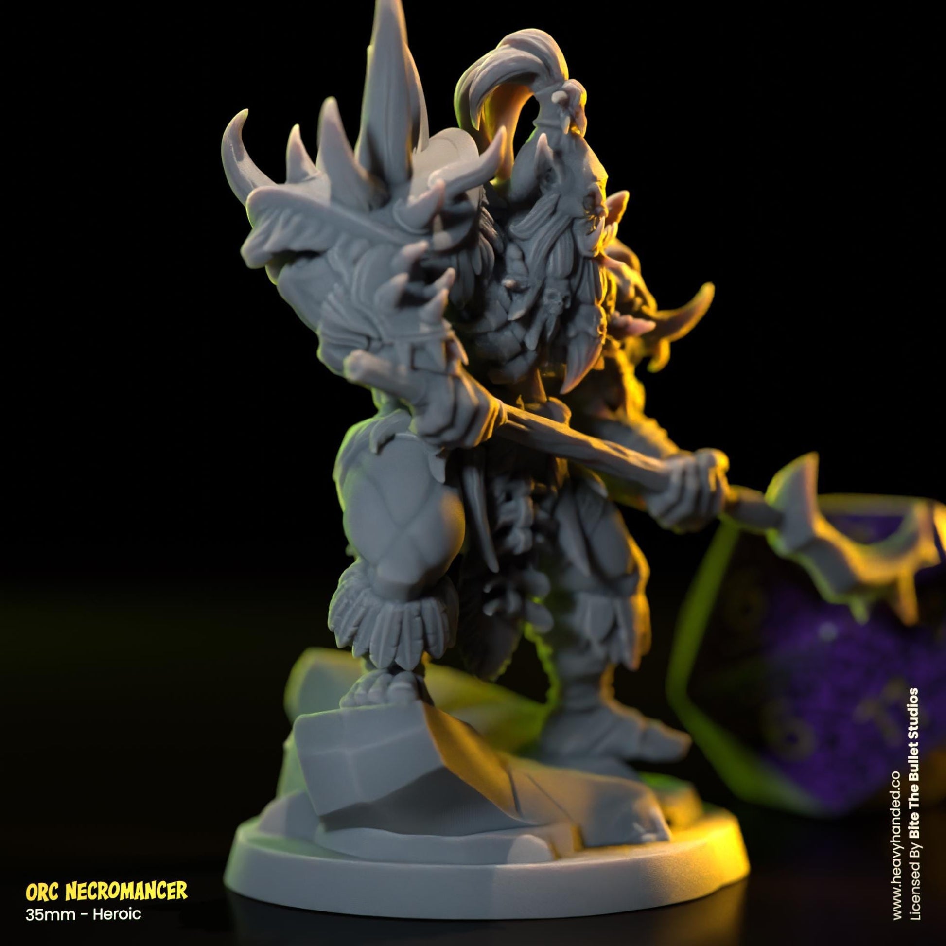 Orc Necromancer | Bite the Bullet | Orcs | Tabletop RPG and D&D Fantasy Miniature