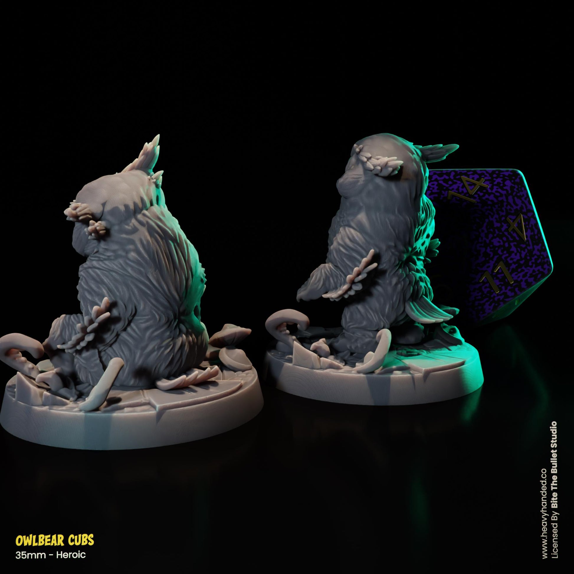 Owlbear Cubs D&D Tabletop RPG 32mm Miniatures