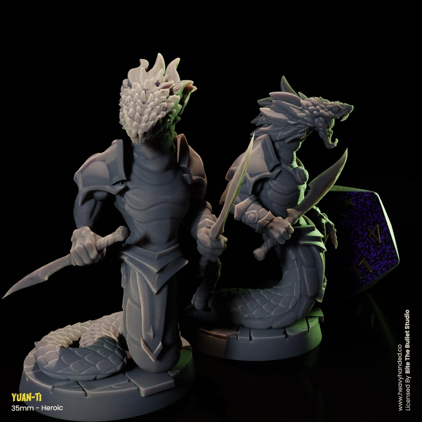 Yuan-Ti Serpent Warriors D&D RPG 35mm Miniature