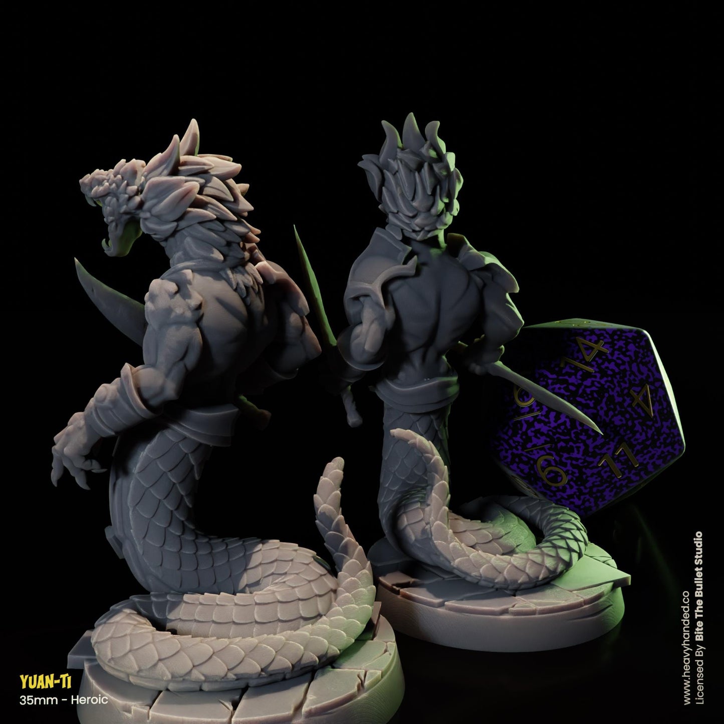 Yuan-Ti Serpent Warriors D&D RPG 35mm Miniature