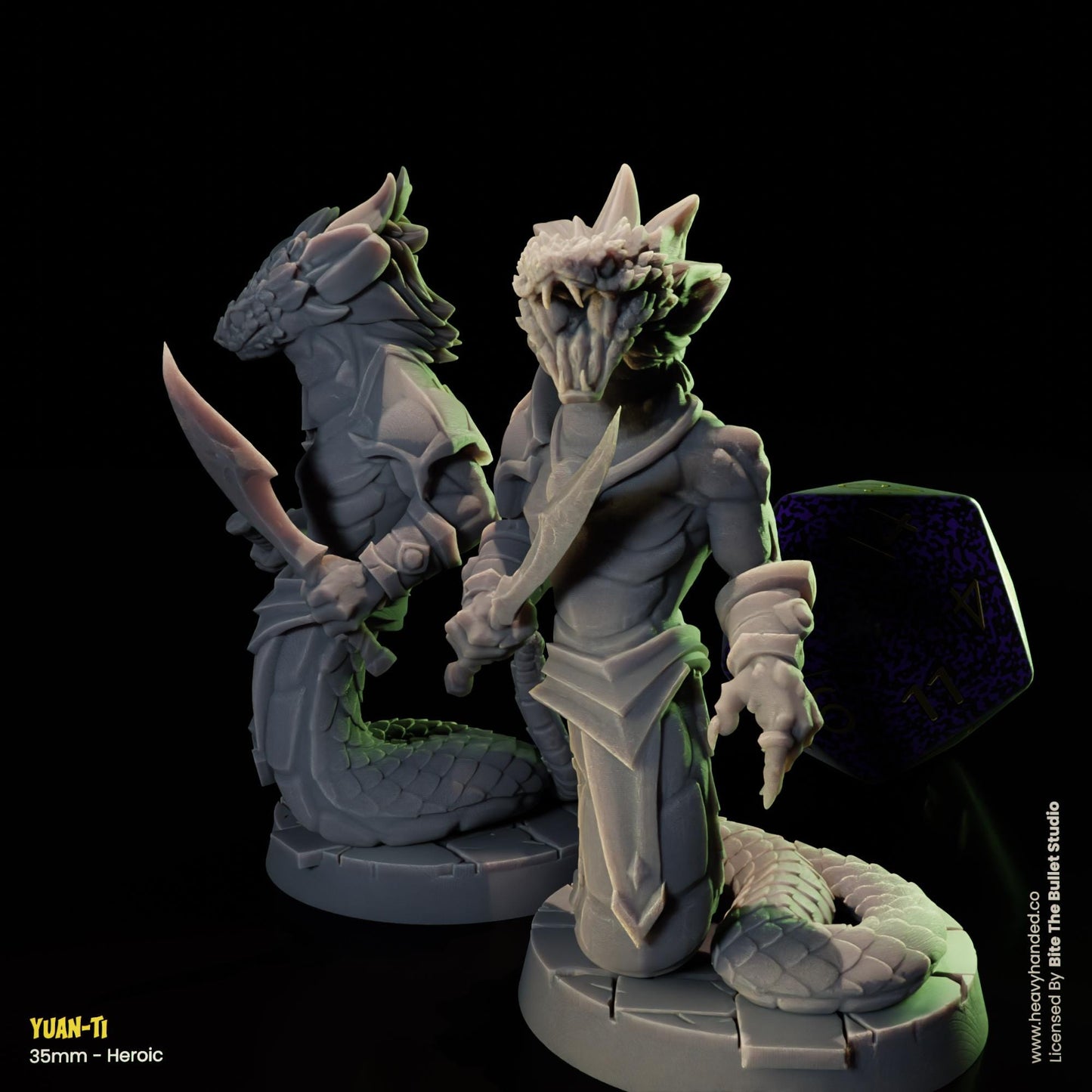 Yuan-Ti Serpent Warriors D&D RPG 35mm Miniature