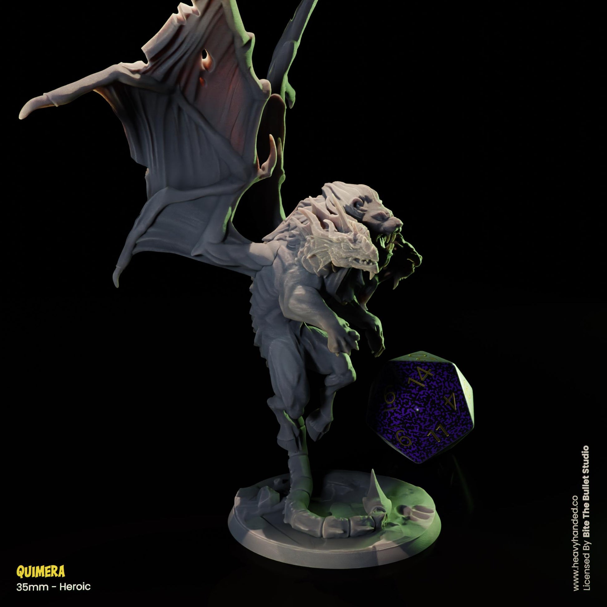 Three-Headed Chimera D&D RPG 32mm Miniature