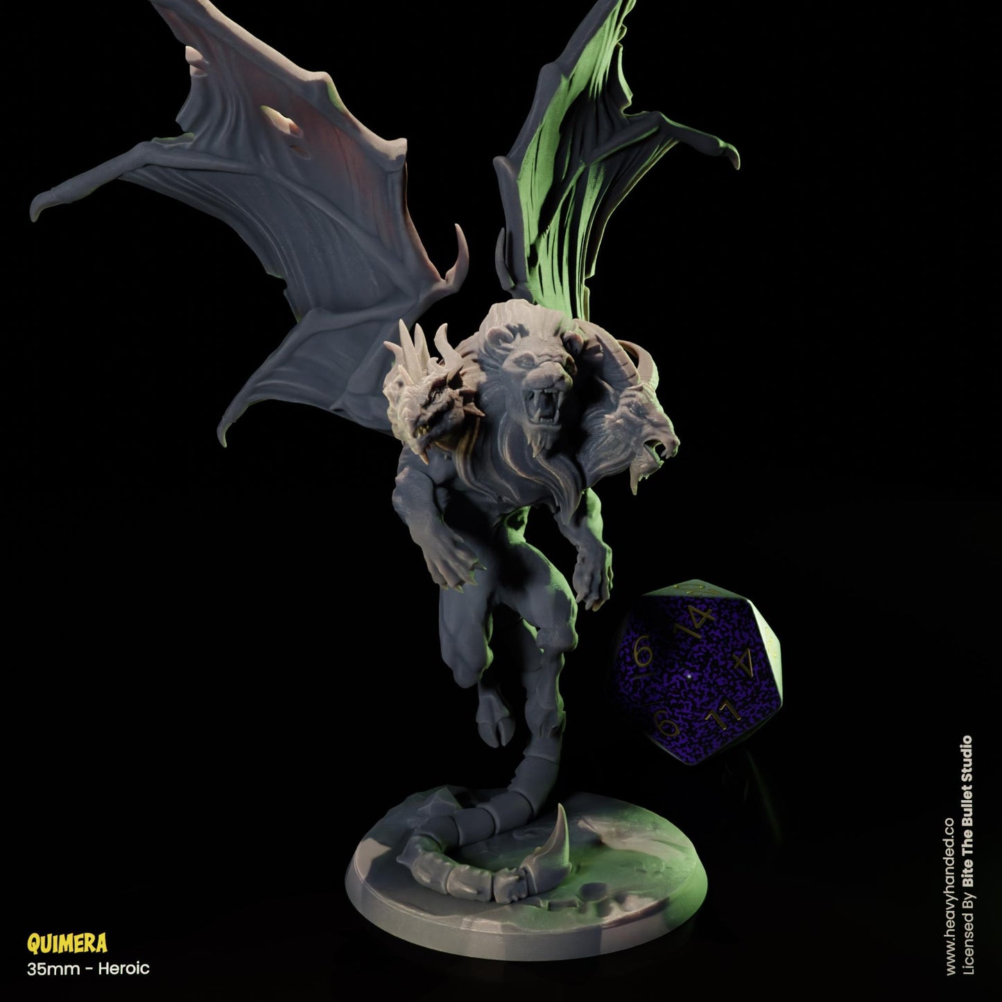 Three-Headed Chimera D&D RPG 32mm Miniature