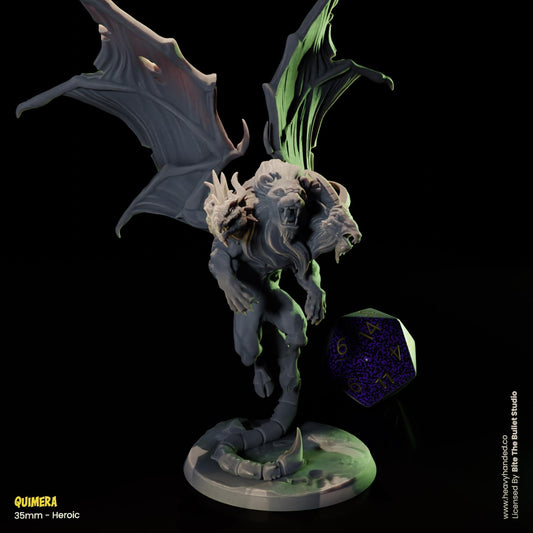 Three-Headed Chimera D&D RPG 32mm Miniature
