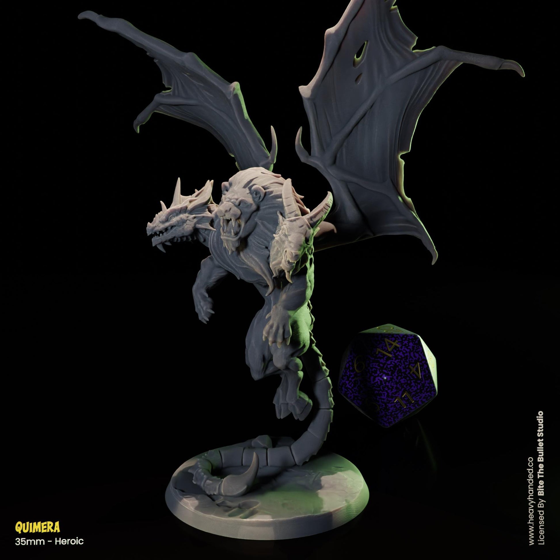 Three-Headed Chimera D&D RPG 32mm Miniature