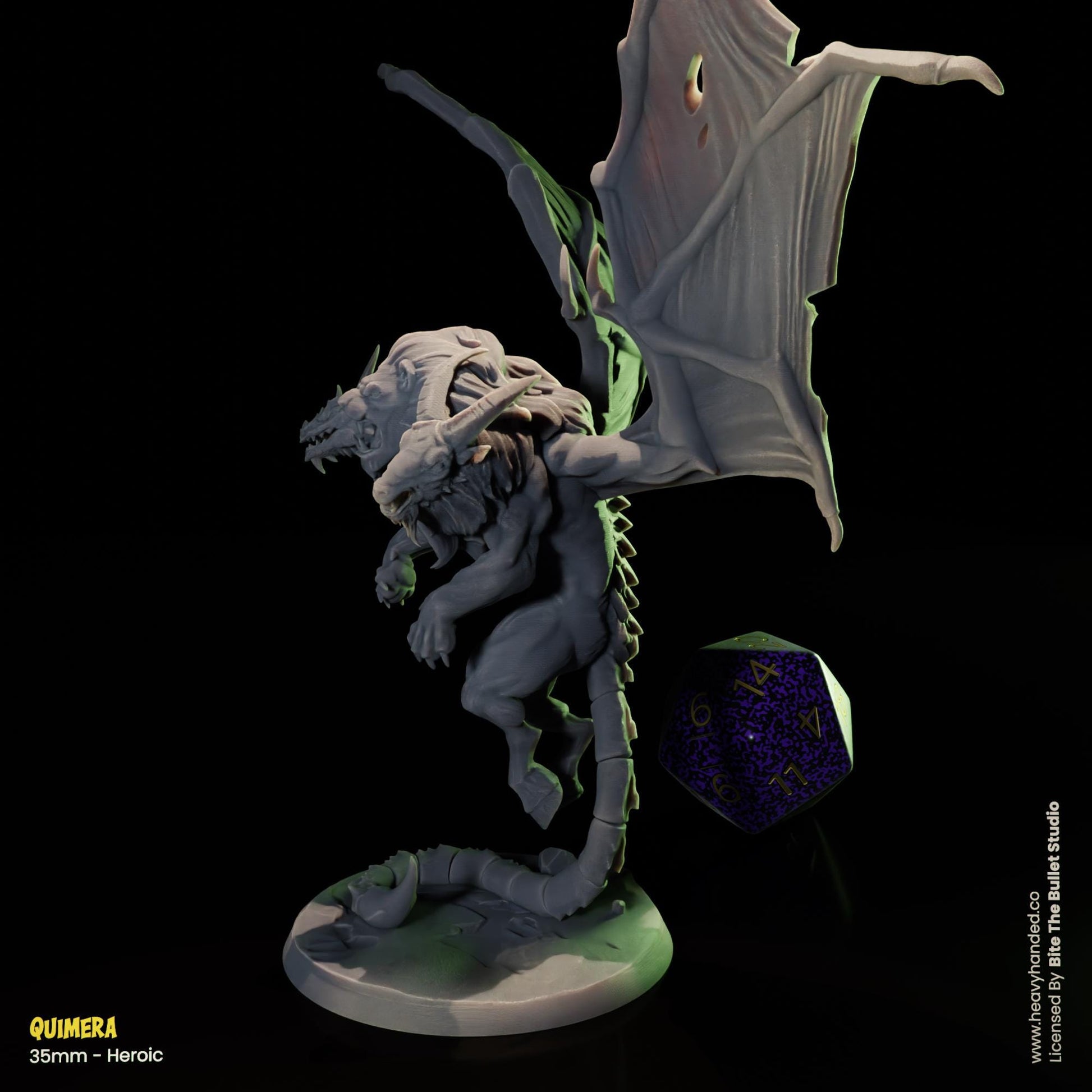 Three-Headed Chimera D&D RPG 32mm Miniature