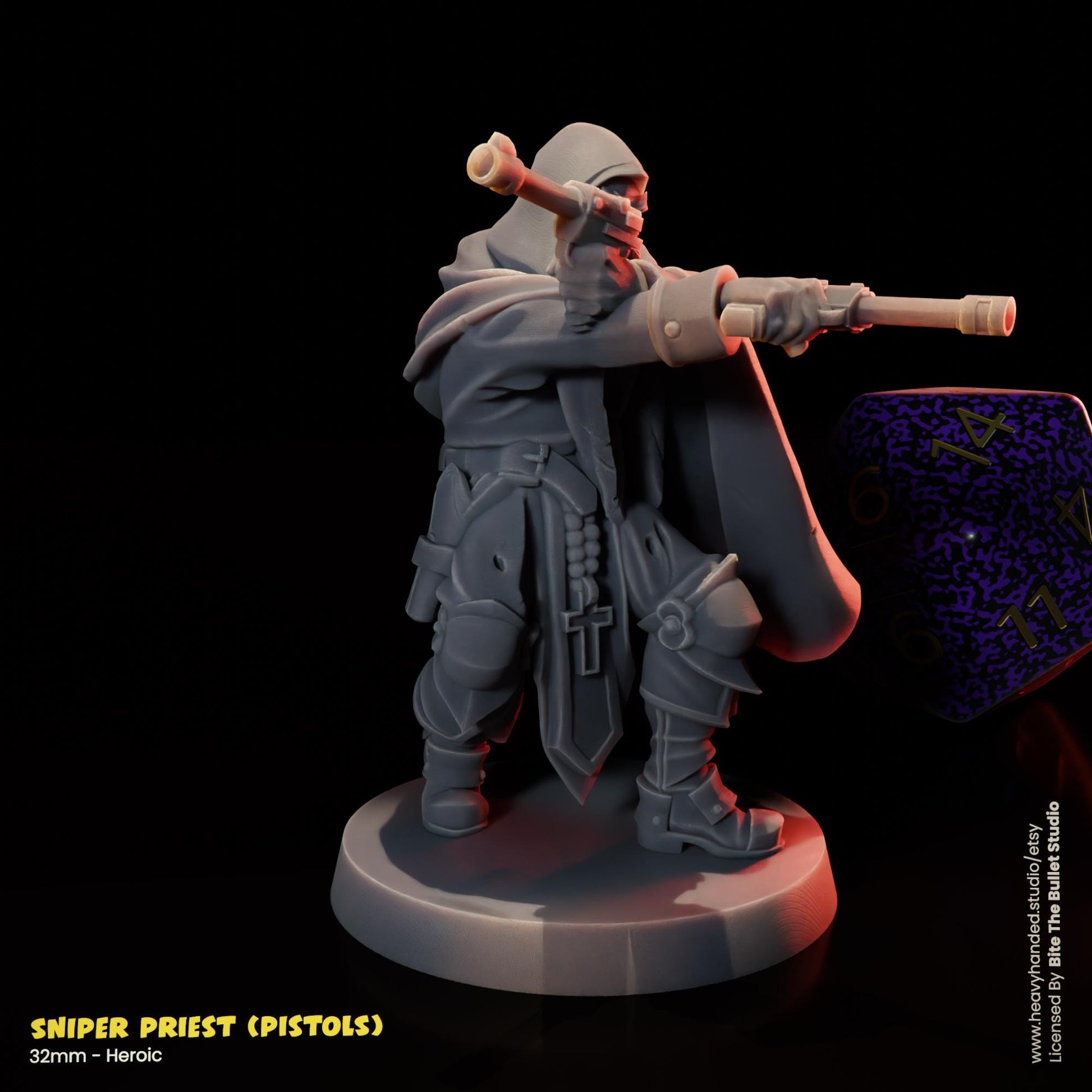 Sniper Priest Dual Pistols Trench Crusade 32mm Miniature