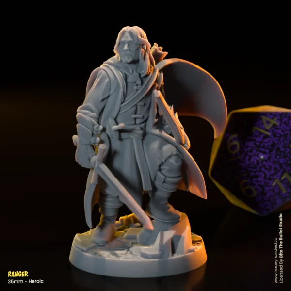Ranger miniature d&d Aragorn collectible front view showing detailed craftsmanship