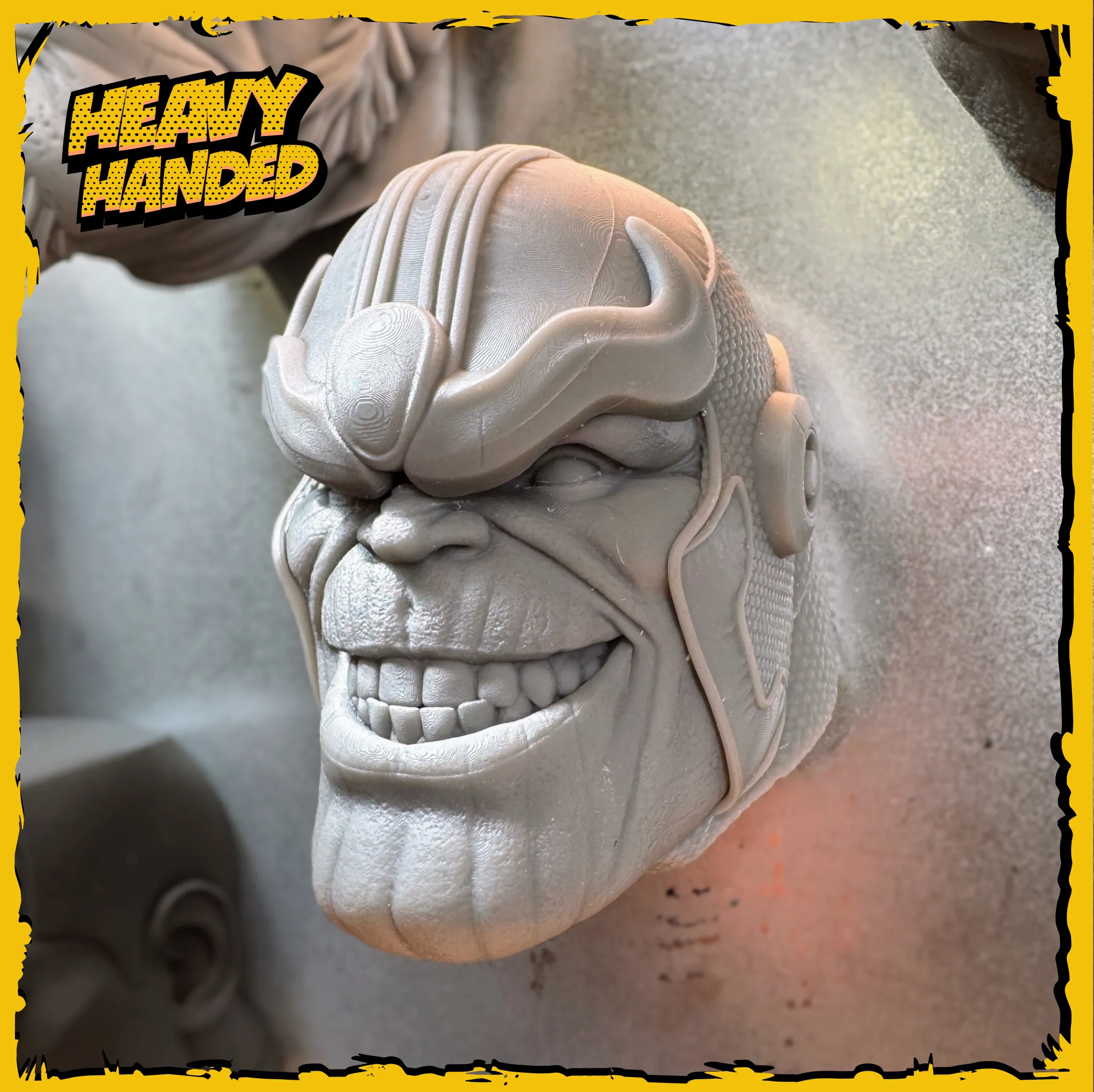 Ultimate thanos magnet side profile showing cosmic villain details and magnetic backing