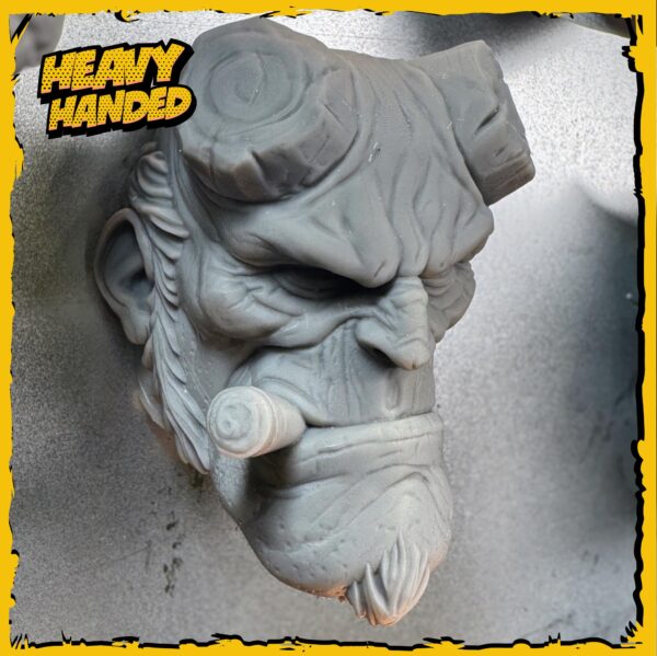 Hellboy magnet size comparison showing 1.5 inch height premium resin construction